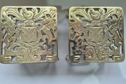 Pair of Antique 1913 British Brass Trivets