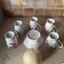 Newbridge Home Rose 5 Unused Mugs & Matching Candle Holdrr Image 8