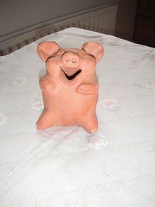Terraccotta Clay Laughing Pig for Sale.