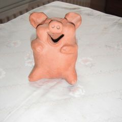 Terraccotta Clay Laughing Pig for Sale.