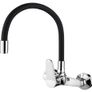 Ibergrif Wall Mounted Kitchen Tap Single Lever Mixer Tap 360 Rotation Sink tap with Adjustable Mounting Hole Image 2