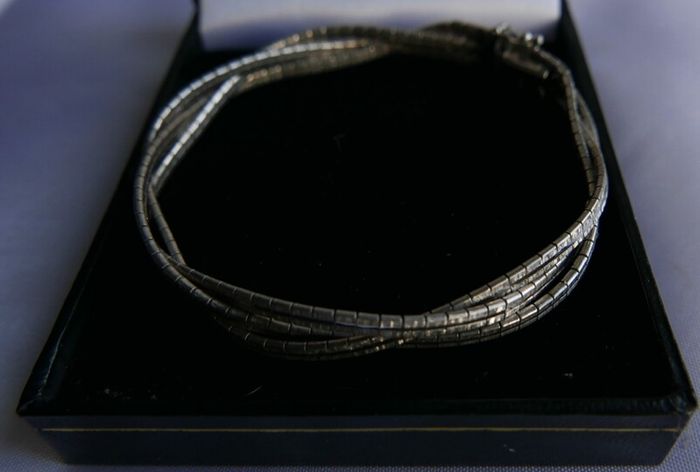 Vintage Bracelet Sterling Silver 925- stamped, clasp with safety catch, probably from the 70s, length 7,5" - 14,42g