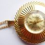 Vintage gold-plated Simca Antimagnetic Pendant Mechanical Watch W/necklace.(works well) Image 4