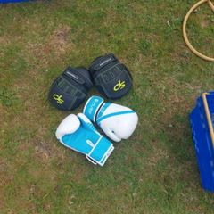 boxing gloves and bag