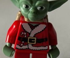 Santa Yoda with Backpack Lego Minifigure