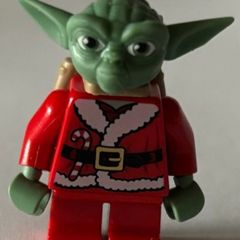 Santa Yoda with Backpack Lego Minifigure