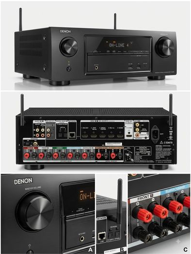 Denon AVR-X1200W Integrated Network AV Receiver in black.