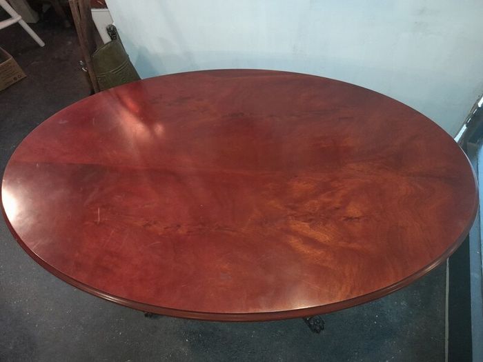 Vintage Coffee Table with Lion Claw Feet