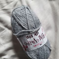 king cole 50g premium acrylic yarn in grey color. dk
