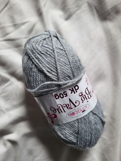 king cole 50g premium acrylic yarn in grey color. dk