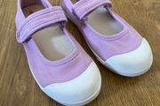 M&amp;S Kids Lilac Mary Jane Canvas Shoes with riptape strap