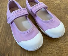 M&S Kids Lilac Mary Jane Canvas Shoes with riptape strap