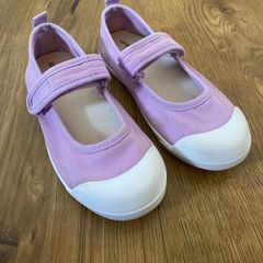 M&S Kids Lilac Mary Jane Canvas Shoes with riptape strap