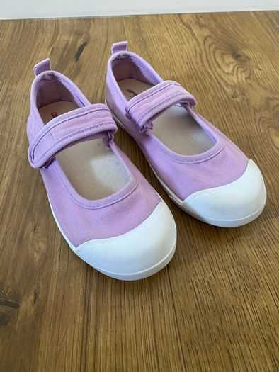 M&S Kids Lilac Mary Jane Canvas Shoes with riptape strap