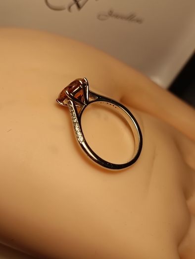 3 carat Natural Brazilian Citrine Solitaire Ring