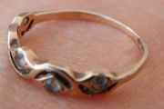 Vintage 9ct Solid Gold 375 5-Stone  Gemstone Ring