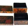 2 x Chinese Flower Themed Lacquered Boxes Image 2