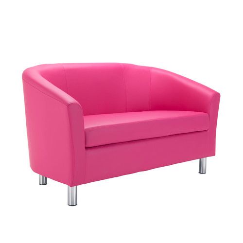 Tub Waiting room / Reception 2 seater sofa metal feet - Faux Leather