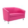 Tub Waiting room / Reception 2 seater sofa metal feet - Faux Leather Image 2