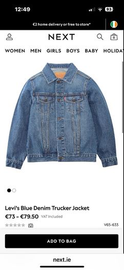 New Levi's Boys Trucker Jacket