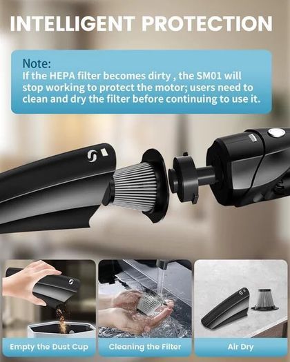 Vacuum Cleaner, Car Vacuum Cleaner Powerful with Rechargeable Battery, Portable Hand Held Vacuum Cordless with Washable HEPA Filter, Mini Vacuum Kit for Men and Women