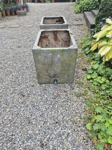 Galvanised rivet vintage water tanks