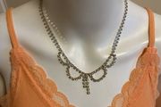 Sparkling silver tone necklace