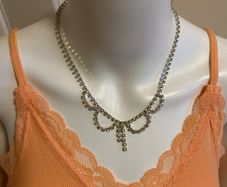 Sparkling silver tone necklace