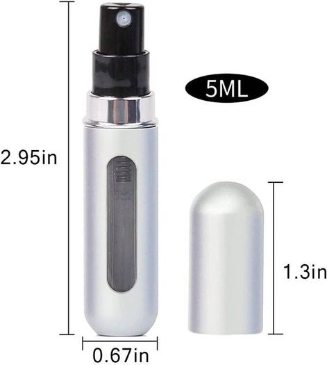 5ML Perfume Atomiser,Perfume Refillable Bottle Portable for Travel Business Trip Outdoor Activities(Silver)