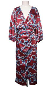 ZARA multicoloured silk wrap dress size M
