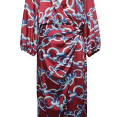 ZARA multicoloured silk wrap dress size M