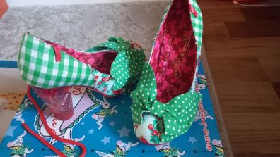 Irregular Choice Style Green Gingham Heels Size 4