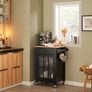 kitchen trolley cabinet black display cabinet glass door Image 4
