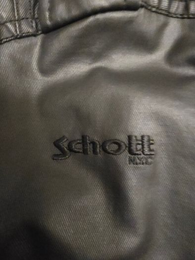 Schott NYC Grant M85-237-04 Black Waxed Parka / Field Jacket Mens