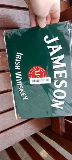 Jameson irish whiskey metal advertising repo sign,,see pictures for condition,sold as seen ,buyer collects or pays postage thank you,