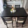 IKEA Lerhamn Dining Table (Black) & 4 Padded Chairs Image 2