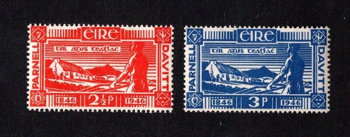1946 Ireland Birth Centenary of Charles Stewart Parnell & Michael Davitt (Land Reformers) Commentative Stamps Mint Never Hinged (MNH)