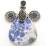 Chunky Blue Spot Jasper & Iolite 925 Silver Pendant Image 2