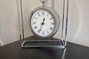 Chrome Pocket Watch Hanging Desk Clock - Roman Numeral - Modern Mantel Clock