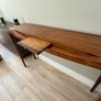 Solid wood walnut finish bow-front Console/ Hall Table Image 4
