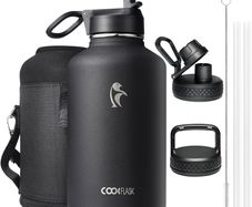 Insulated Water Bottle 2L - 3 Lids - Keeps Cold 24h - Brand New
