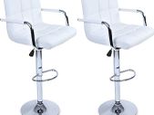 Set of 2 Bar Stools with Armrests, Backrest, Bar Stool, Counter Stools