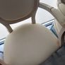 6 x white Louis XVI style accent arm dining chair Image 4