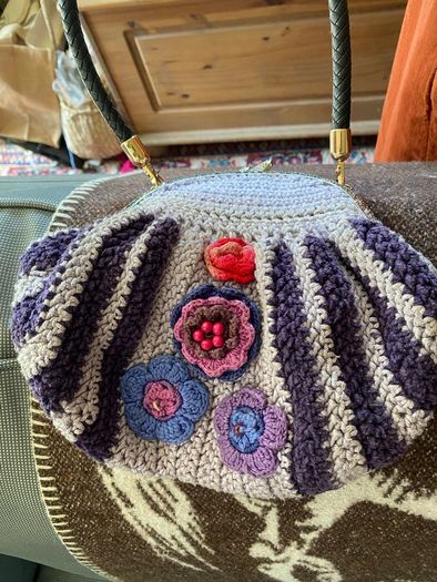 Handmade crochet macrame shoulder bags