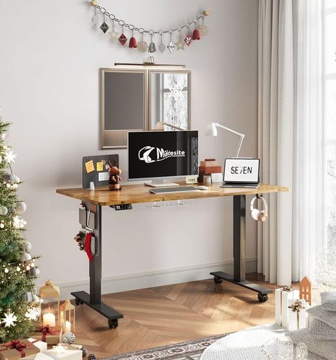 Height Adjustable Standing Desk Electric Sit Stand Up with Cable Tray 120 x 60cm Desktop for Home Office