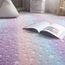 Luminous Carpet Glow in the Dark Rainbow Stars Rugs, Short Plush Sponge Sandwich Soft Comfortable, 60x120cm Image 3