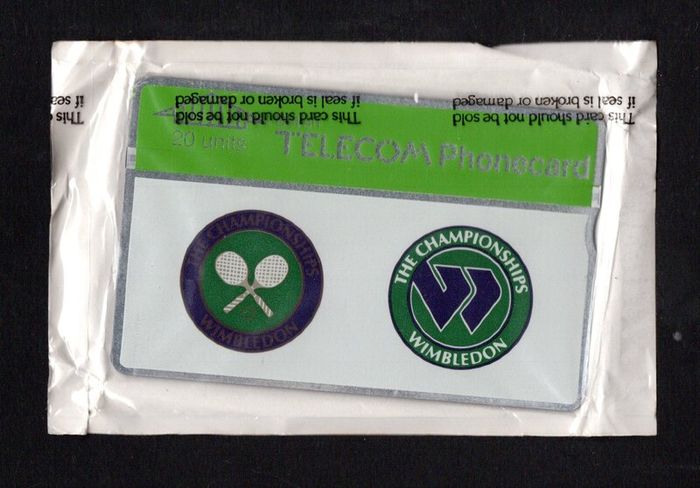 1990 United Kingdom 20 unit Wimbledon Tennis 1990 (Landis & Gyr (Optical) Phone Card New and Sealed
