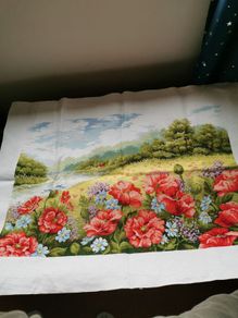 Stunning Handmade Cross Stitch Embroidery - Garden flowers