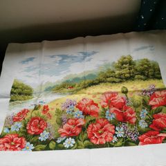 Stunning Handmade Cross Stitch Embroidery - Garden flowers