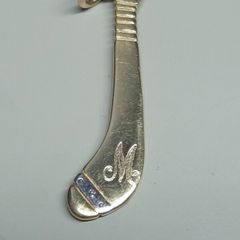 Vintage Dublin 9ct Solid Gold Irish Hurley Stick Charm